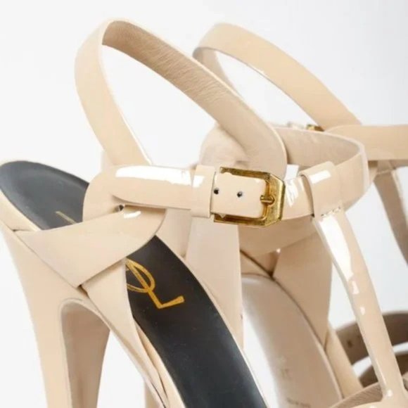 Saint Laurent Nude Patent Leather Tribute 105 Platform Sandal - Picture 8 of 12